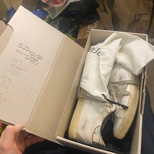 Golden Goose superstar white-silver sneakers 39